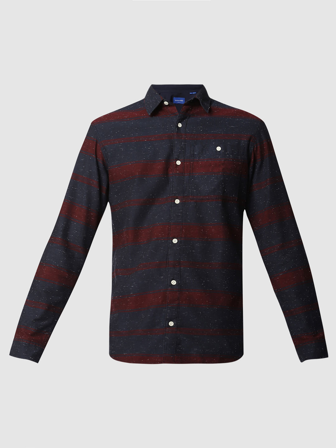 Red Striped Printed Full Sleeves Shirt