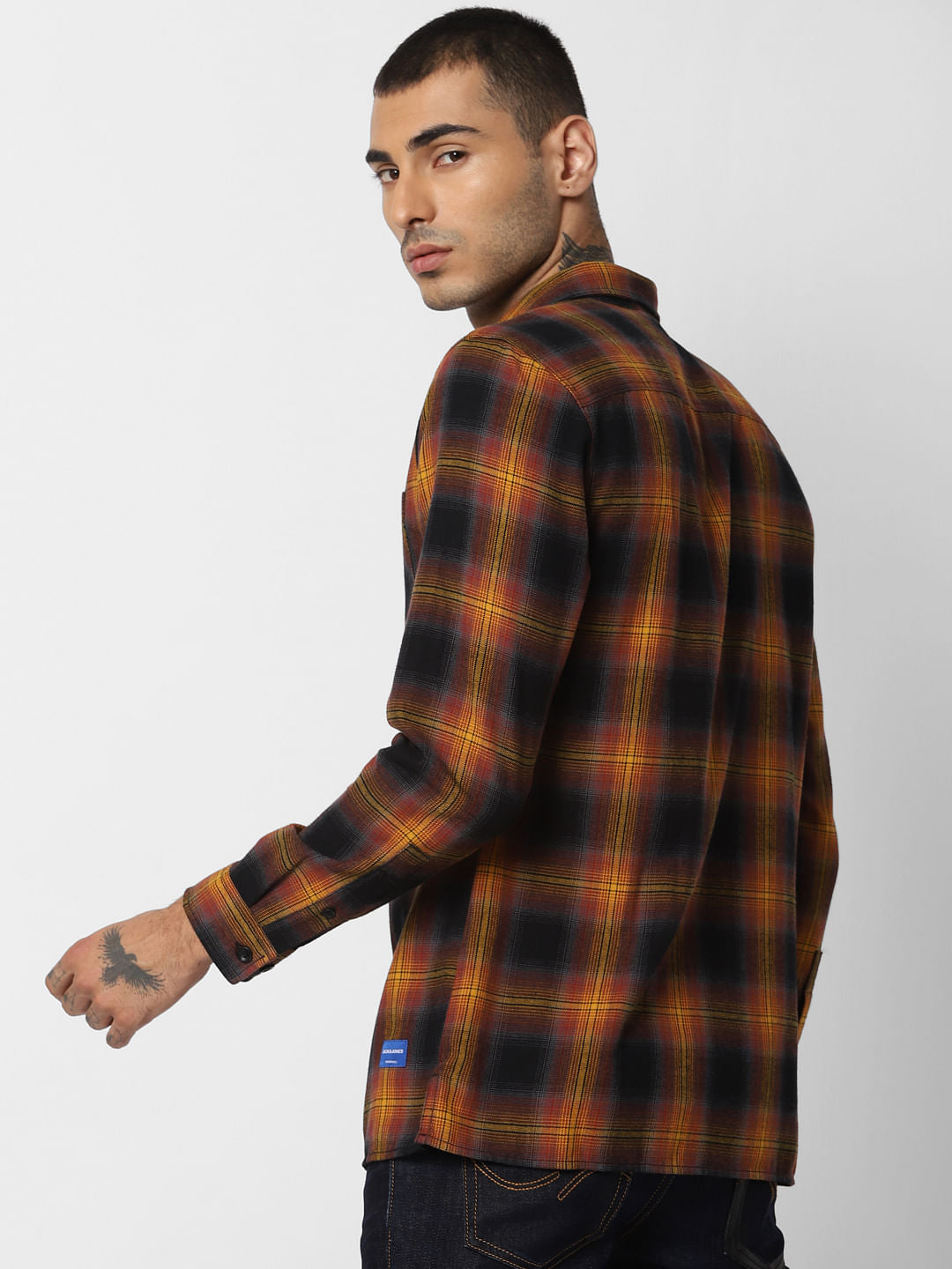 Yellow Check Full Sleeves Shirt