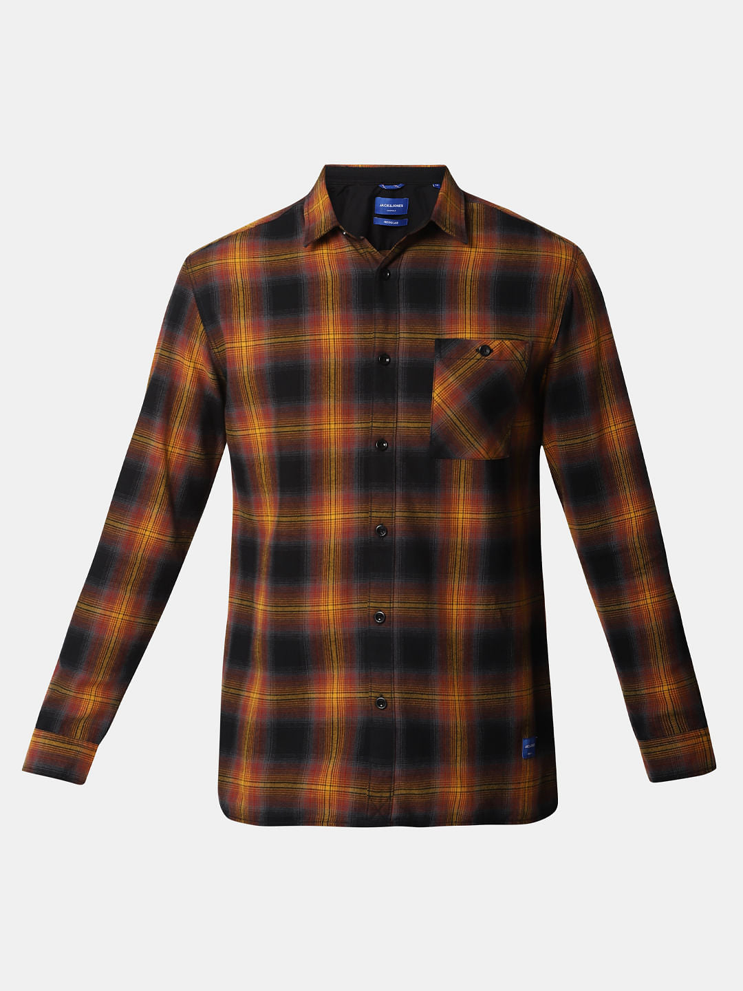 Yellow Check Full Sleeves Shirt