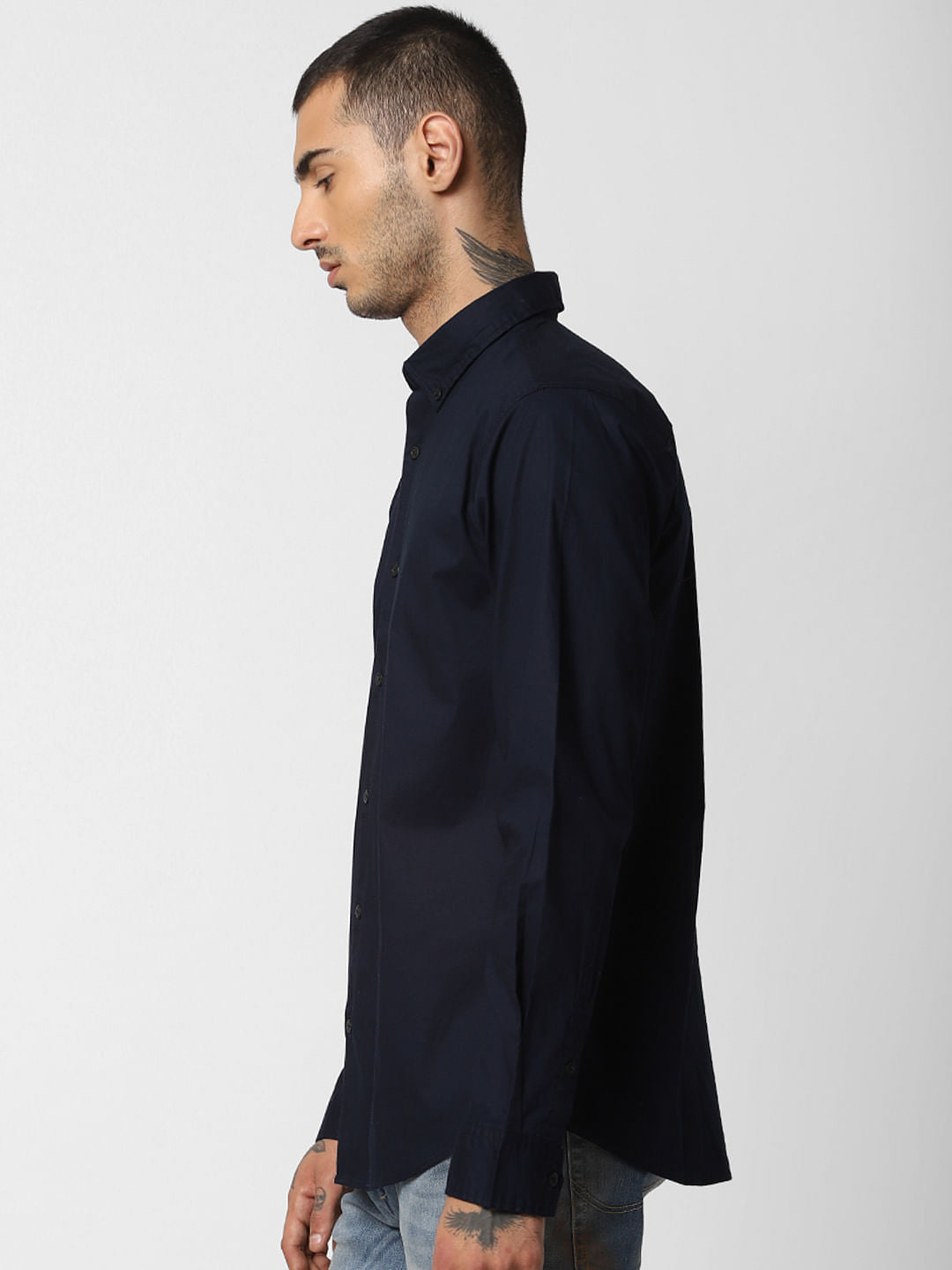 Navy Blue Full Sleeves Shirt
