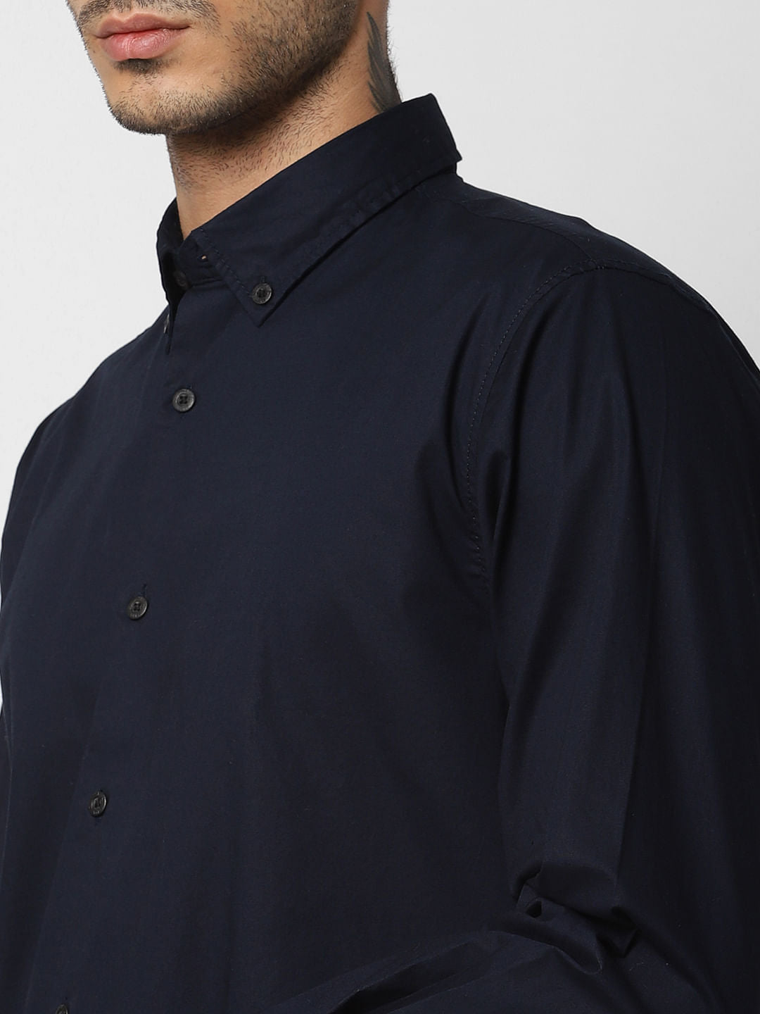 Navy Blue Full Sleeves Shirt
