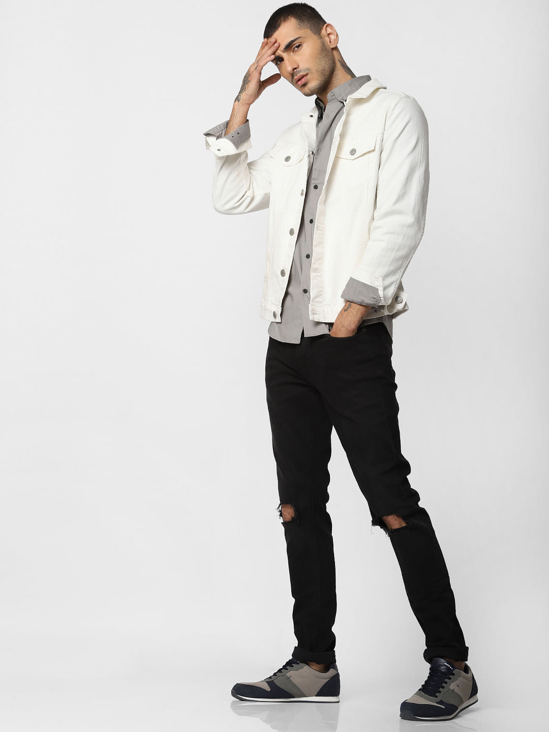 Grey Full Sleeves Shirt - S