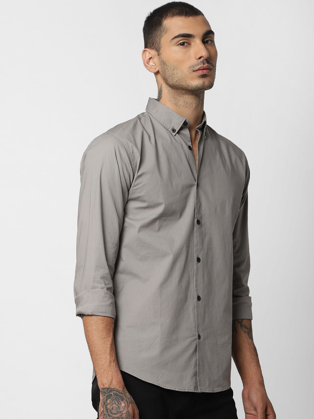 Grey Full Sleeves Shirt