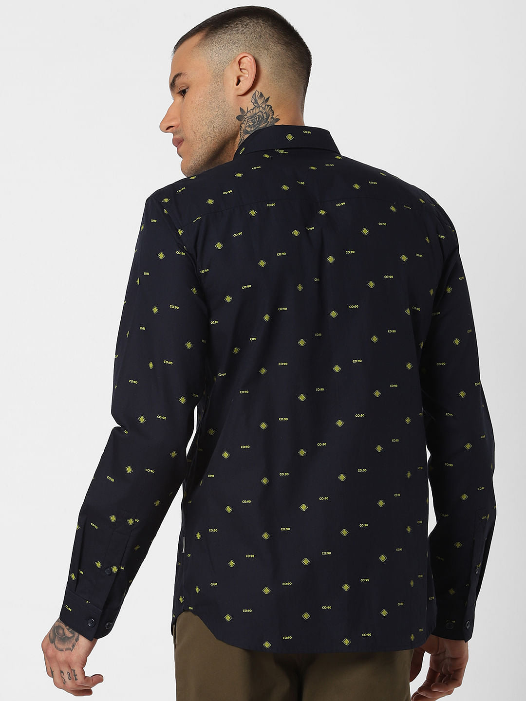 Blue All Over Print Full Sleeves Shirt
