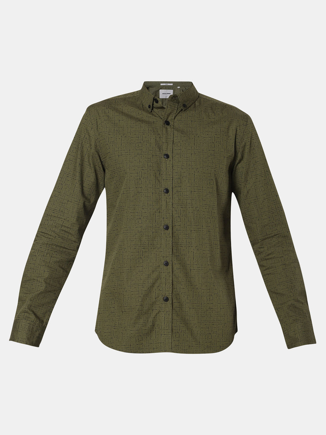 Green All Over Print Full Sleeves Shirt