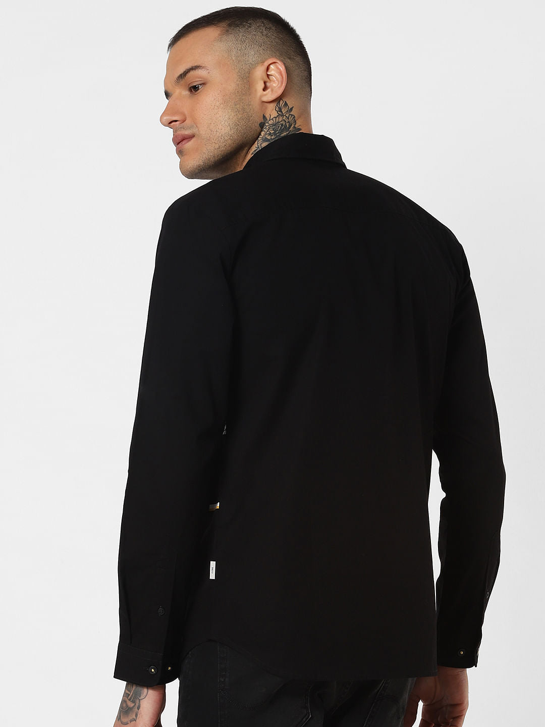 Black Striped Full Sleeves Shirt