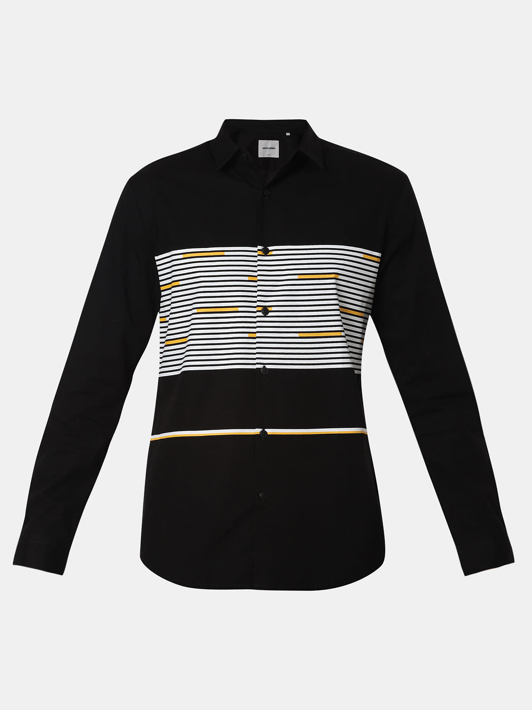 Black Striped Full Sleeves Shirt