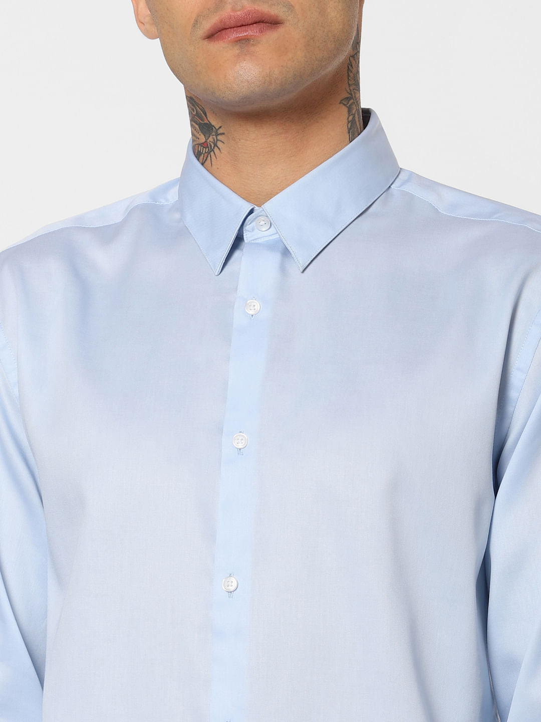 Blue Slim Fit Full Sleeves Shirt