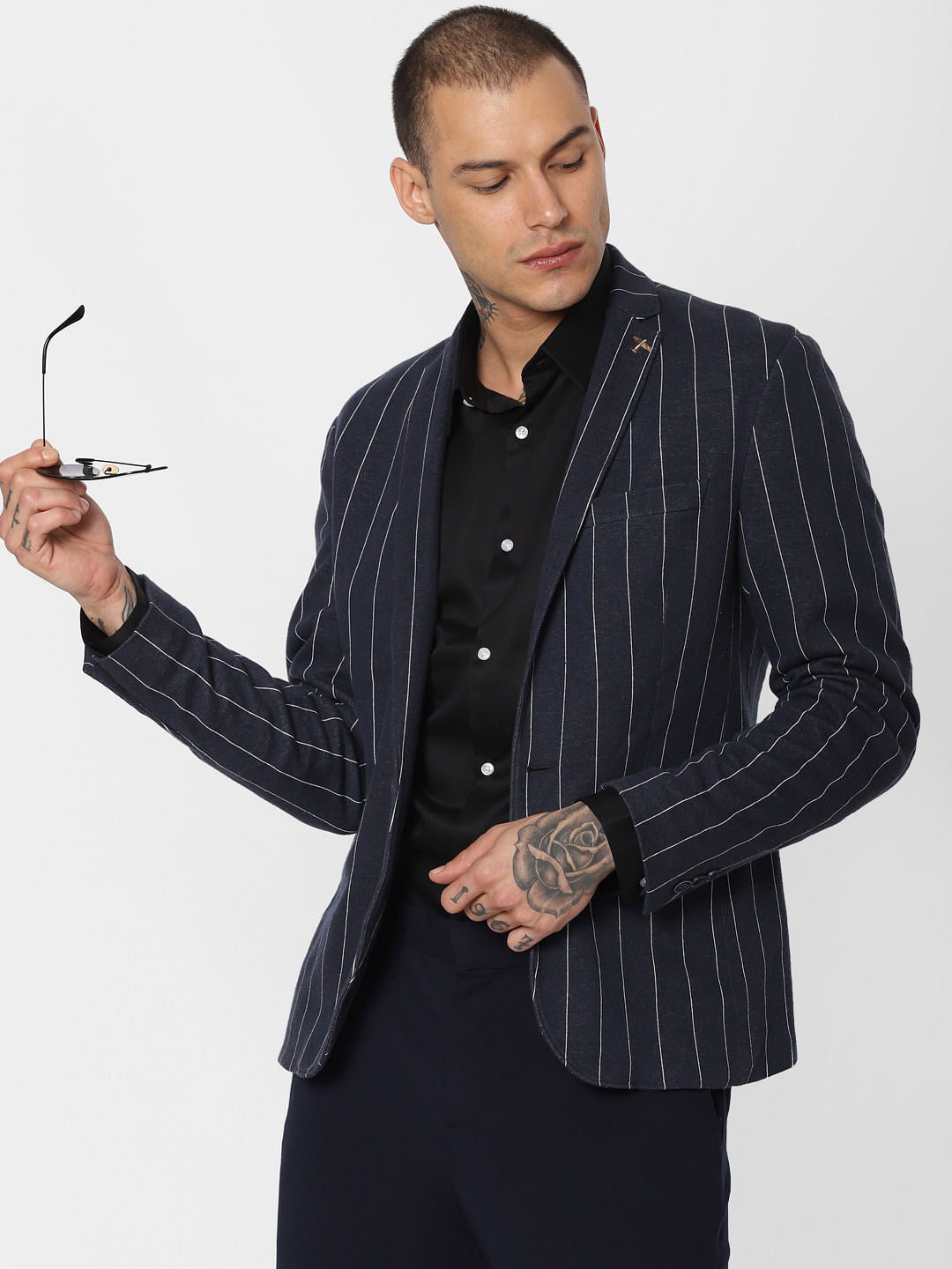 Black Slim Fit Full Sleeves Shirt
