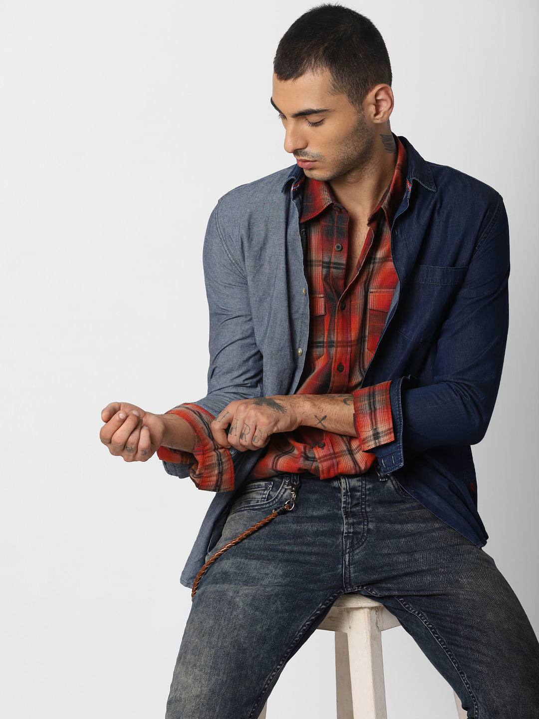 Red Check Full Sleeves Shirt