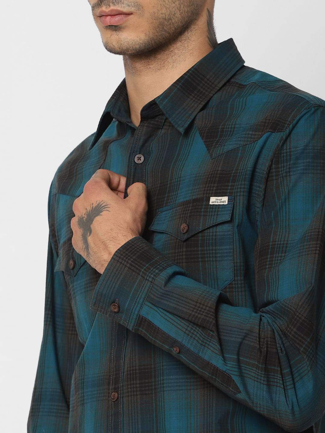 Blue Check Full Sleeves Shirt