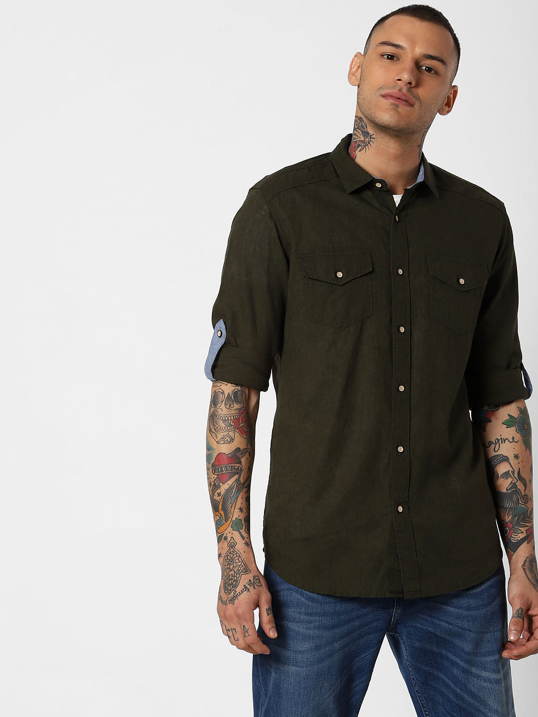 Dark Green Full Sleeves Shirt