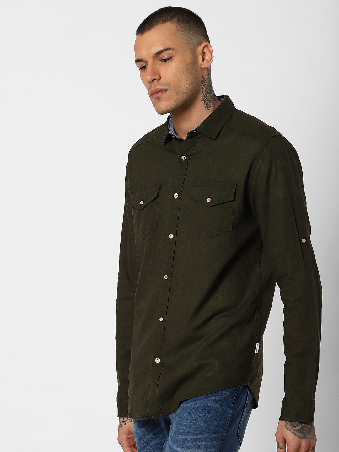 Dark Green Full Sleeves Shirt
