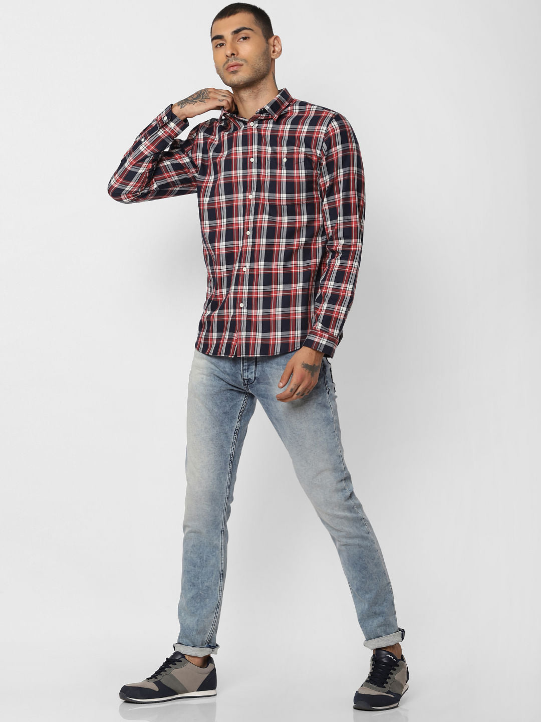 Red Check Full Sleeves Shirt