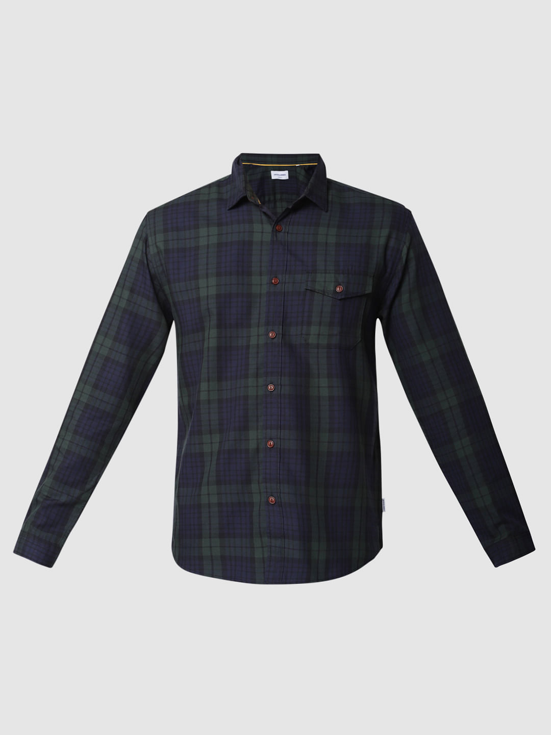 Dark Green Check Full Sleeves Shirt