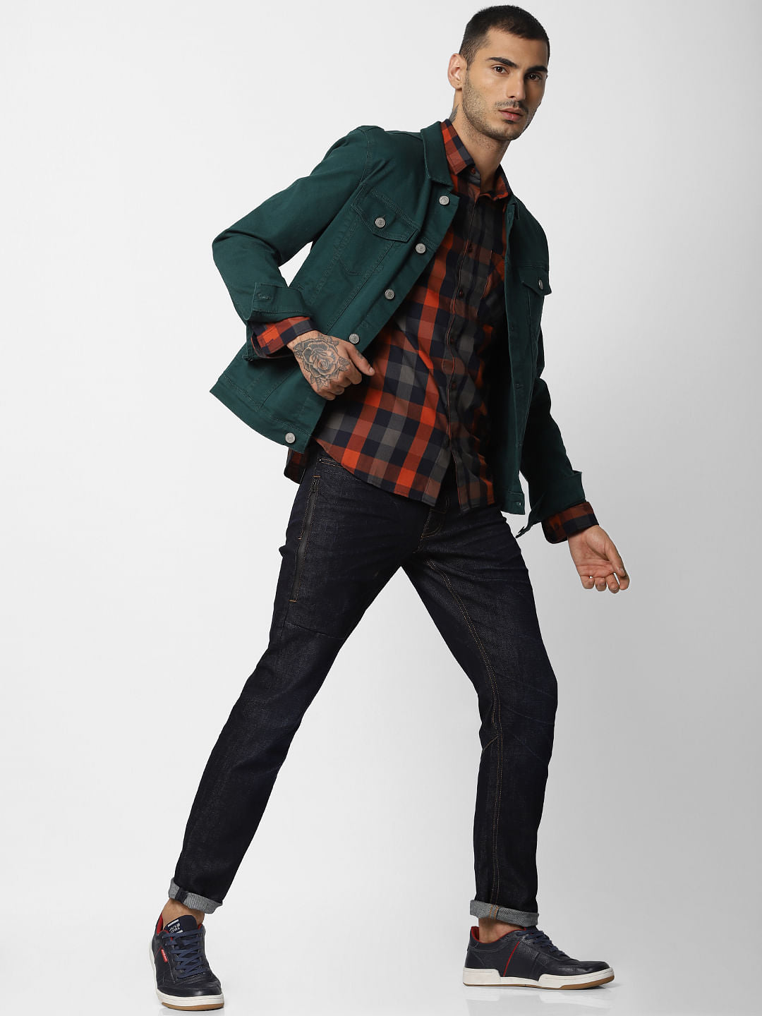 Rust Check Full Sleeves Shirt - S