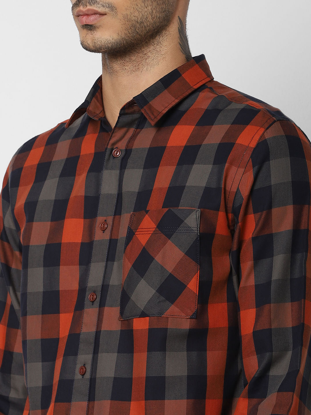 Rust Check Full Sleeves Shirt