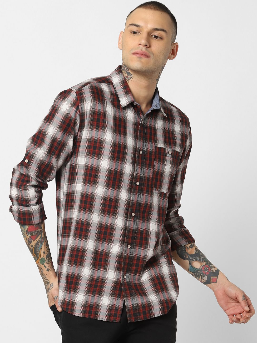 Red Check Full Sleeves Shirt