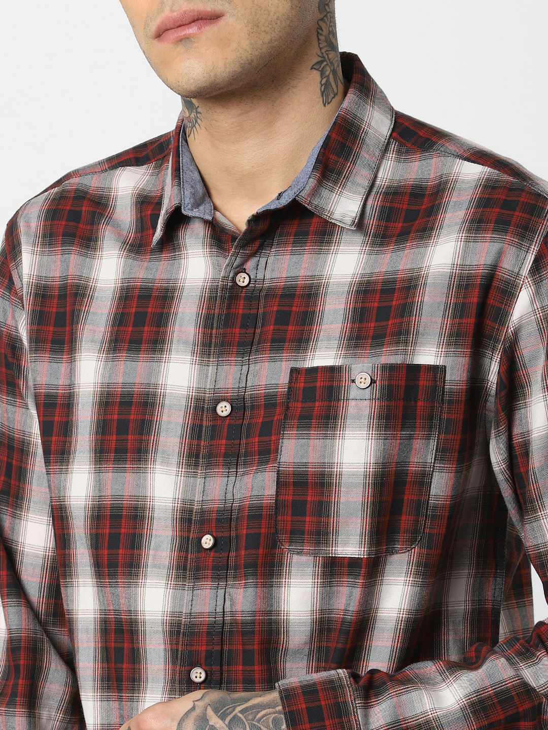 Red Check Full Sleeves Shirt