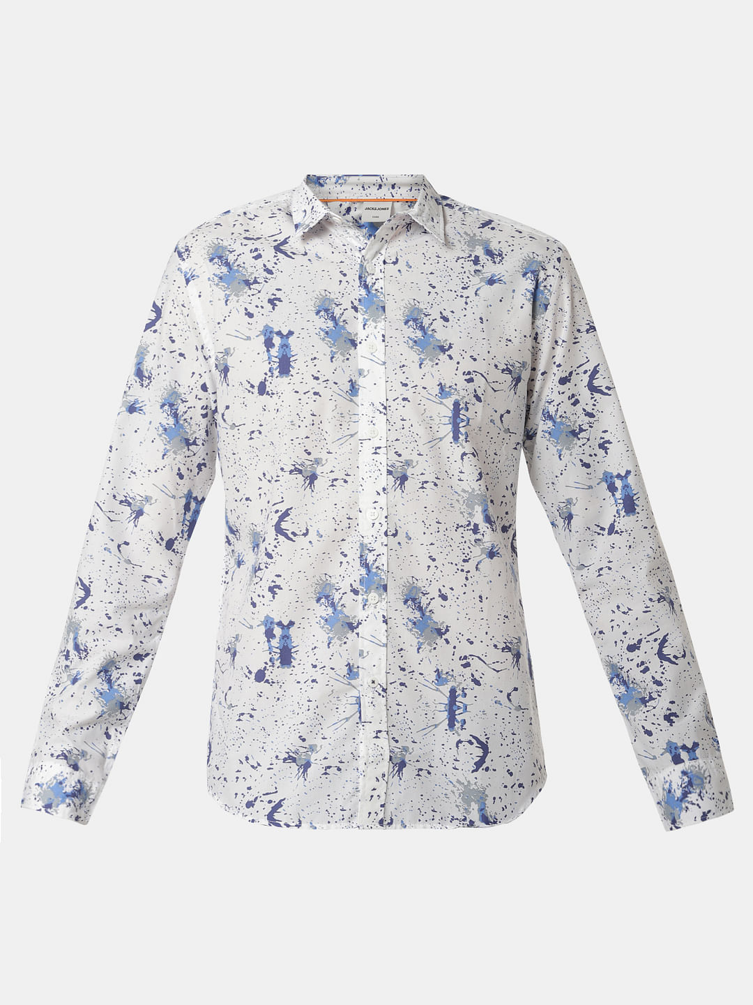 White All Over Print Full Sleeves Shirt