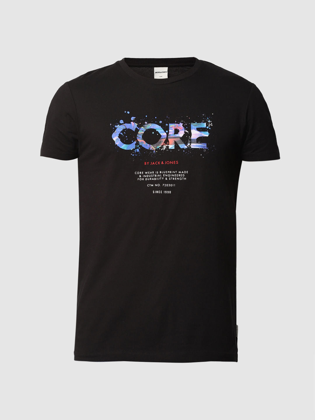 Black Logo Print Crew Neck T-shirt