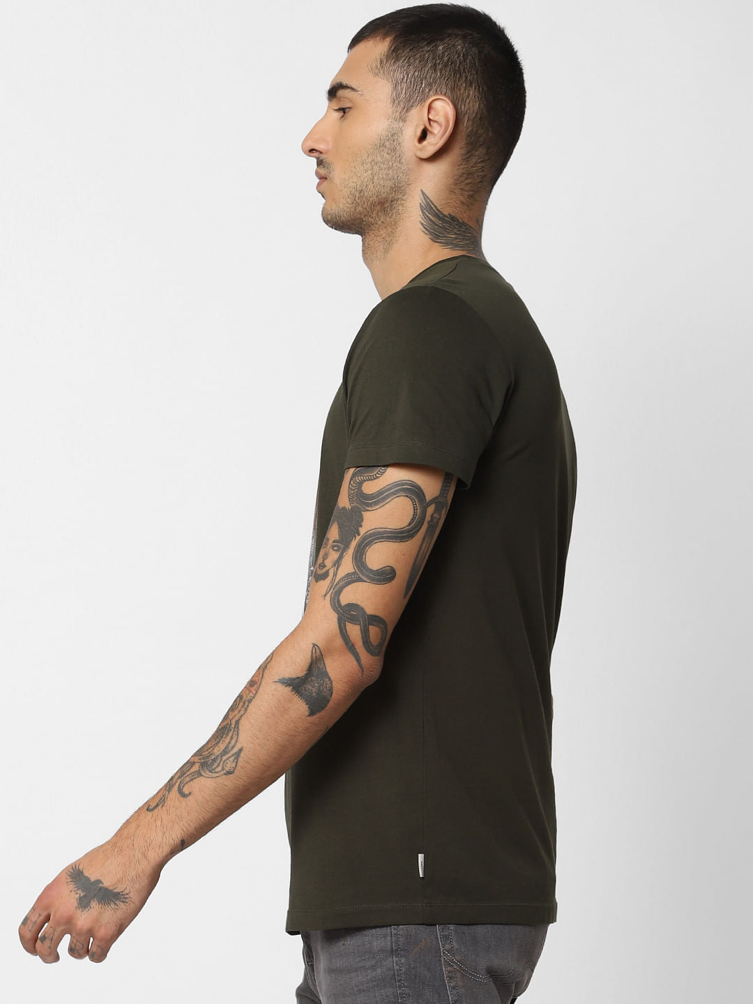 Green Graphic Print Crew Neck T-shirt