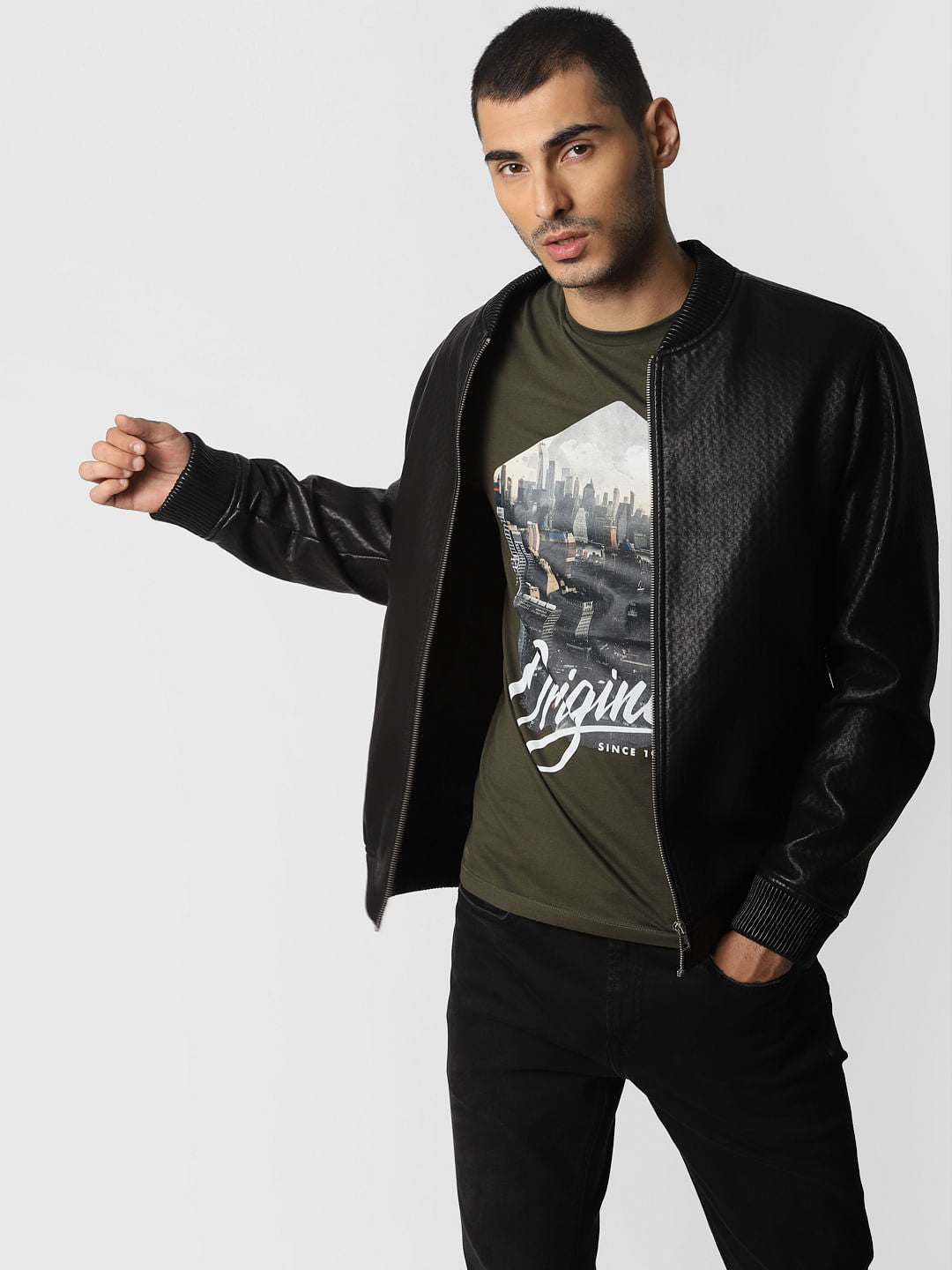 Green Graphic Print Crew Neck T-shirt - S