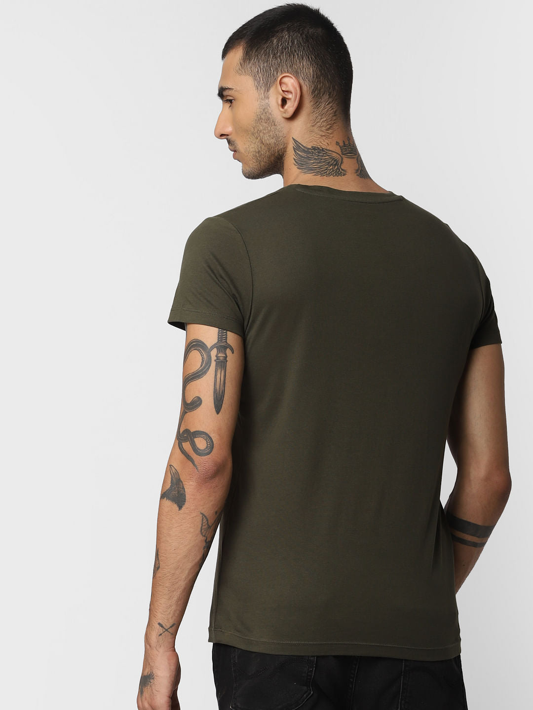 Green Graphic Print Crew Neck T-shirt
