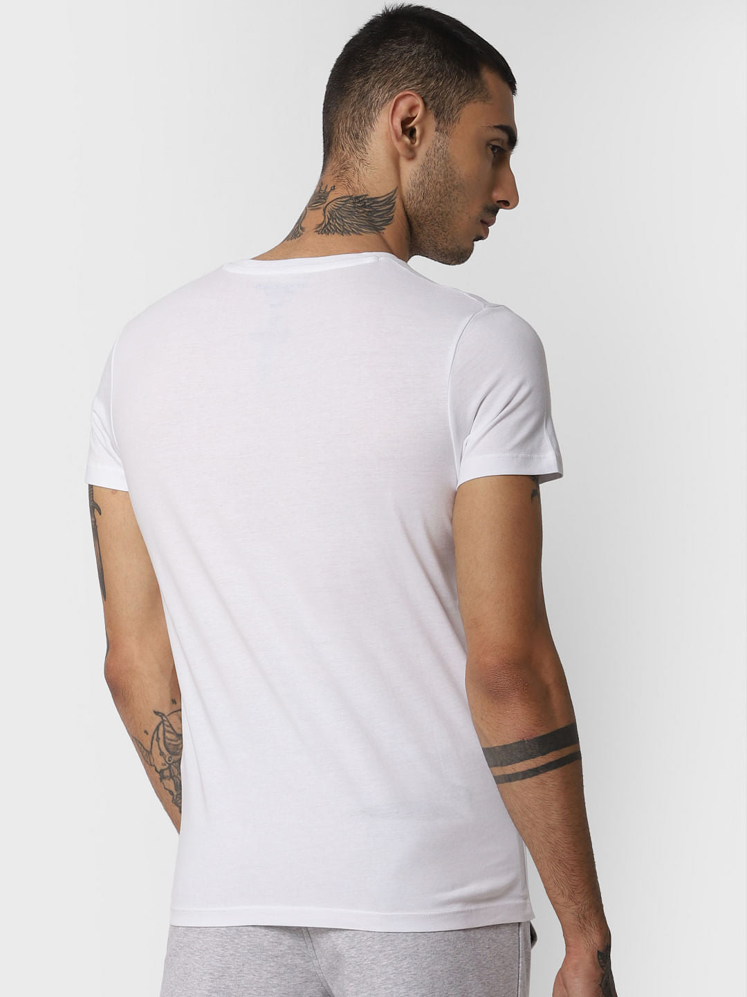 White Graphic Print Crew Neck T-shirt