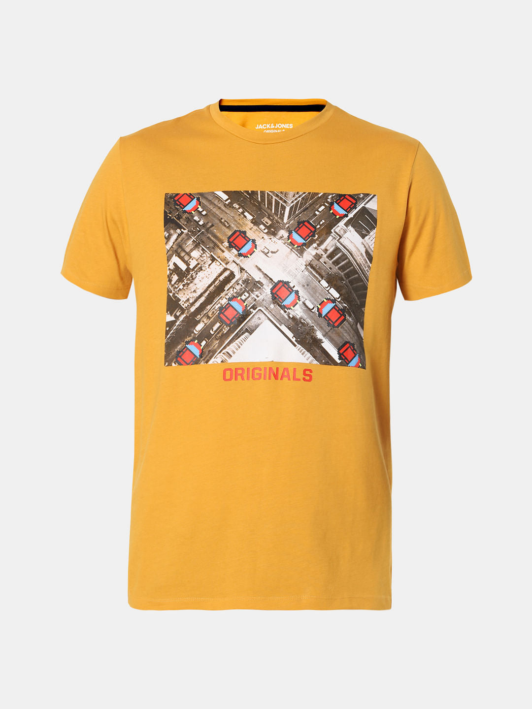 Yellow Graphic Print Crew Neck T-Shirt