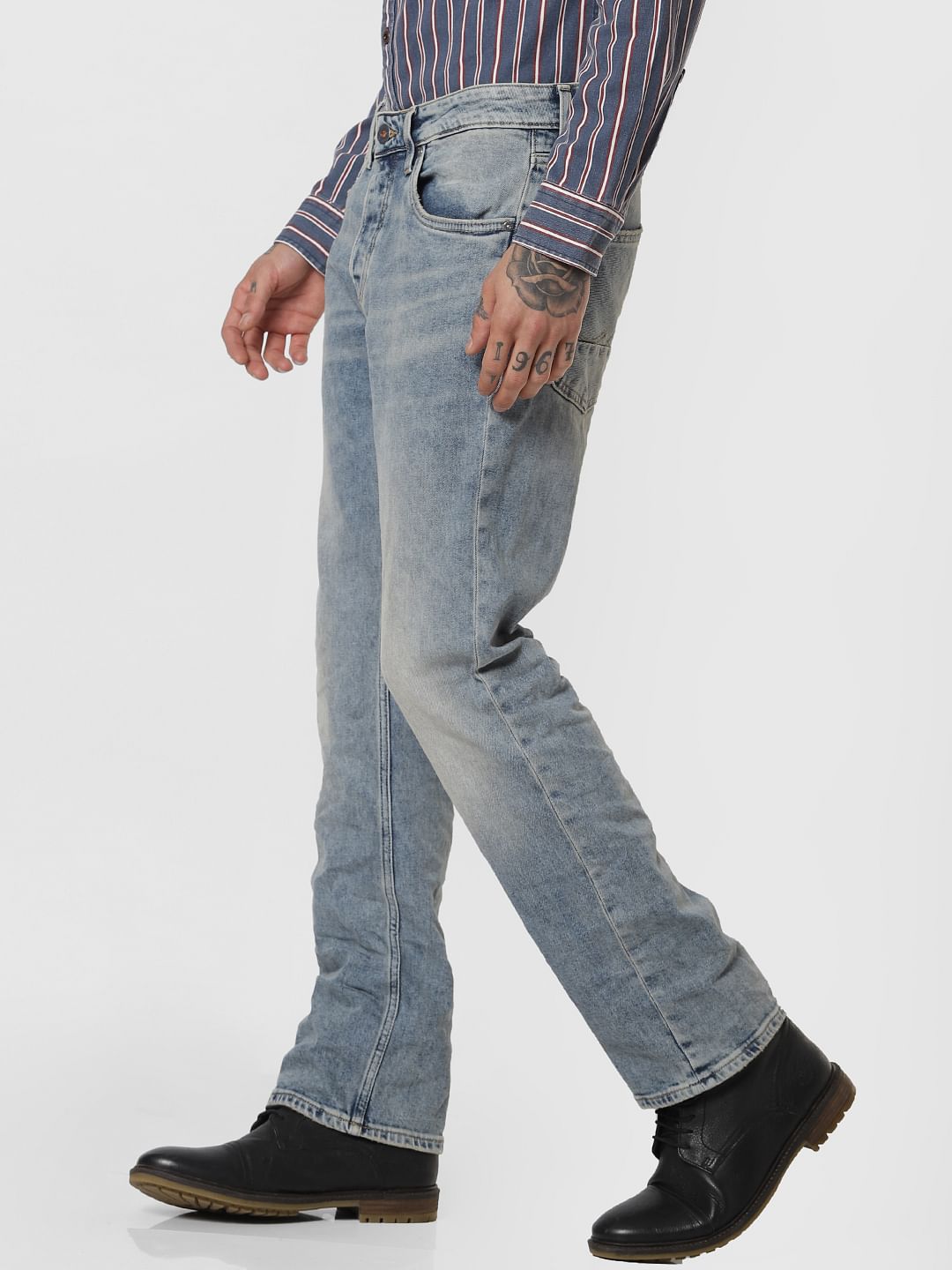 Light Blue Low Rise Clark Regular Fit Jeans