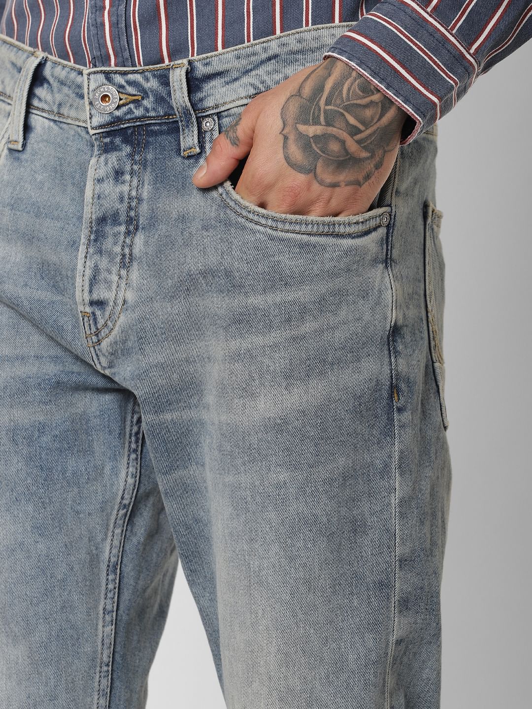 Light Blue Low Rise Clark Regular Fit Jeans