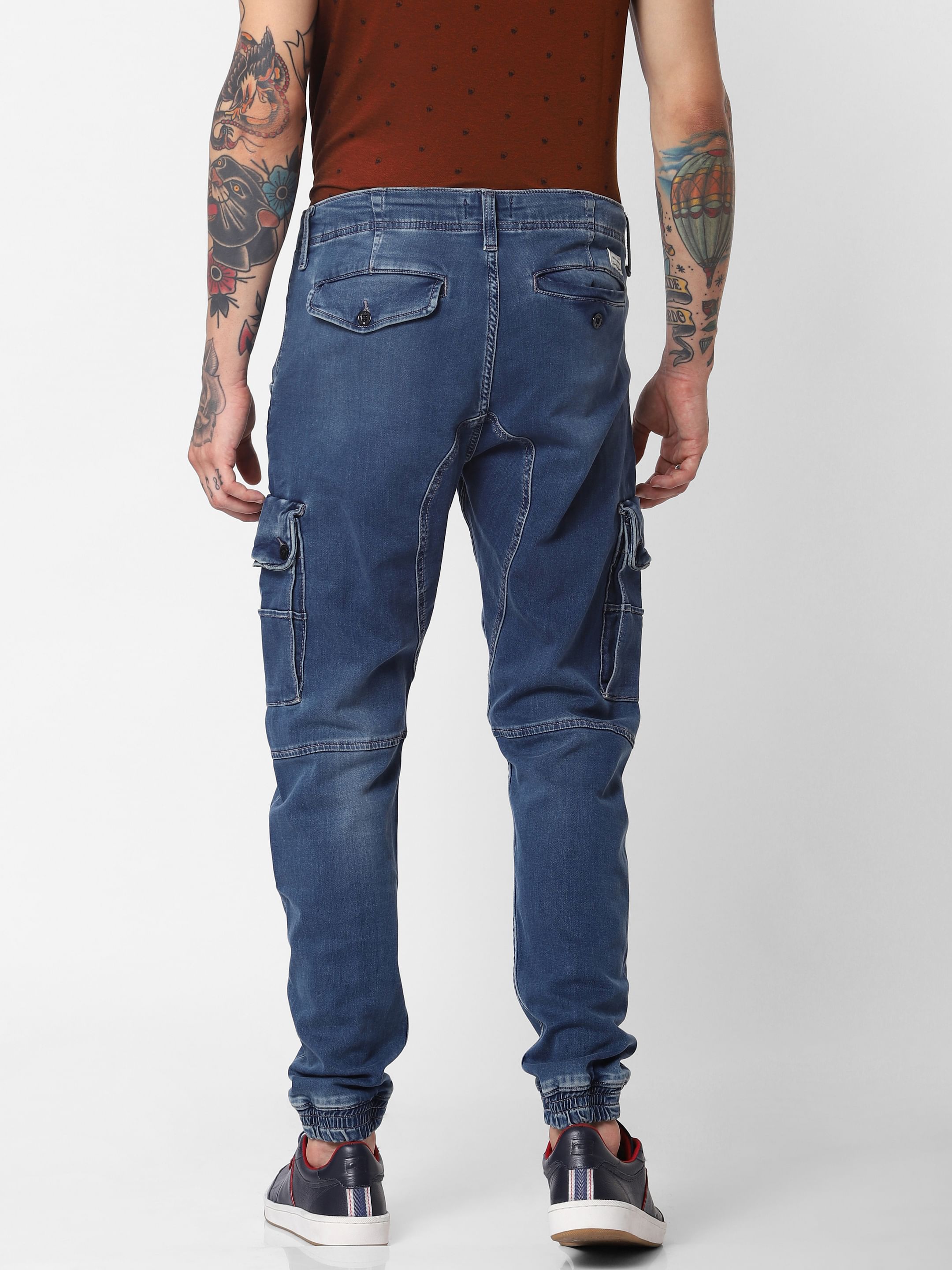 Blue High Rise Indigo Knit Paul Anti Fit Jeans