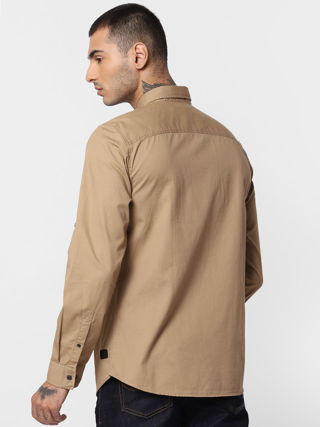 Brown Button Down Full Sleeves Shirt