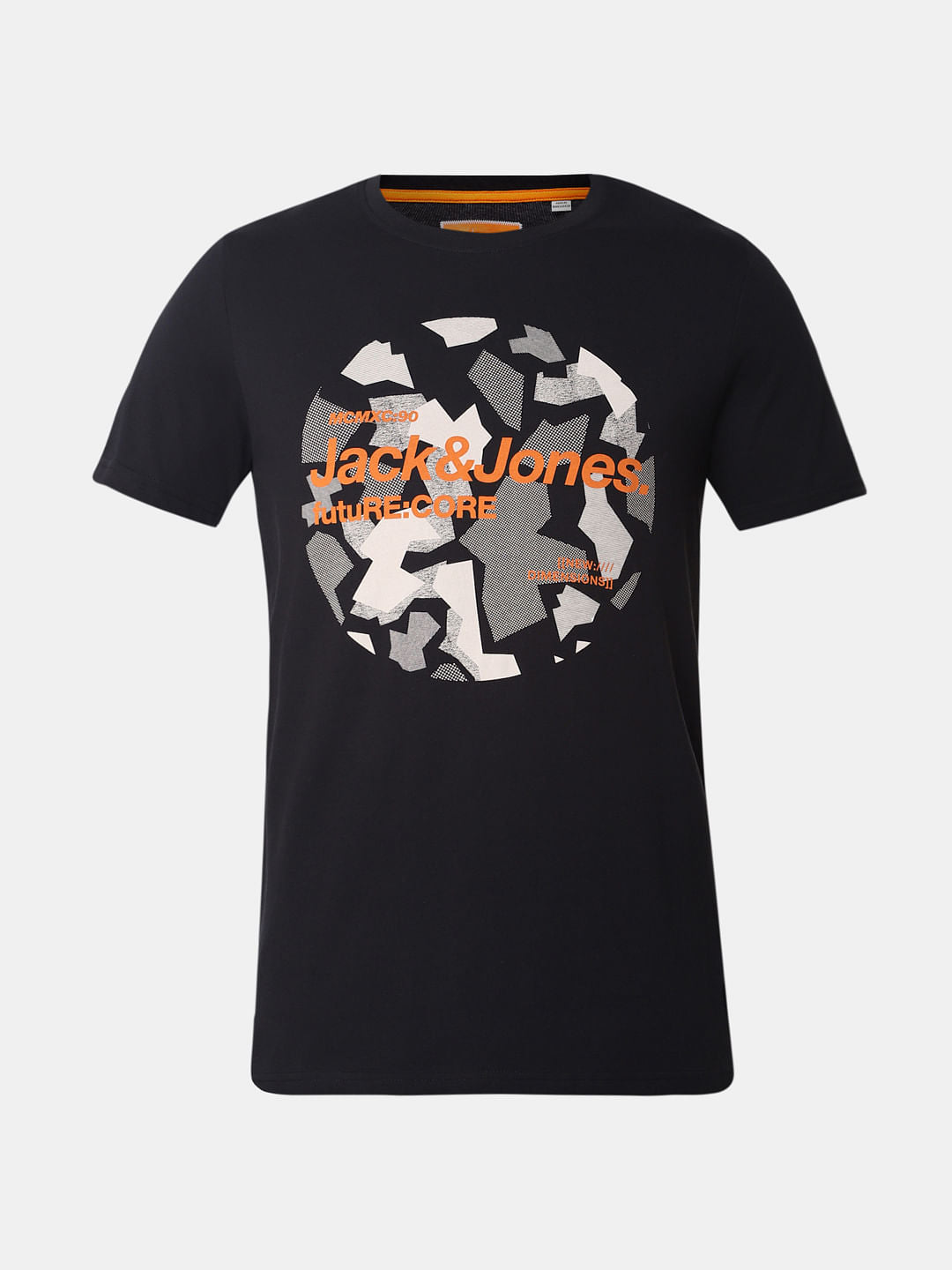 Black Logo Print Crew Neck T-Shirt
