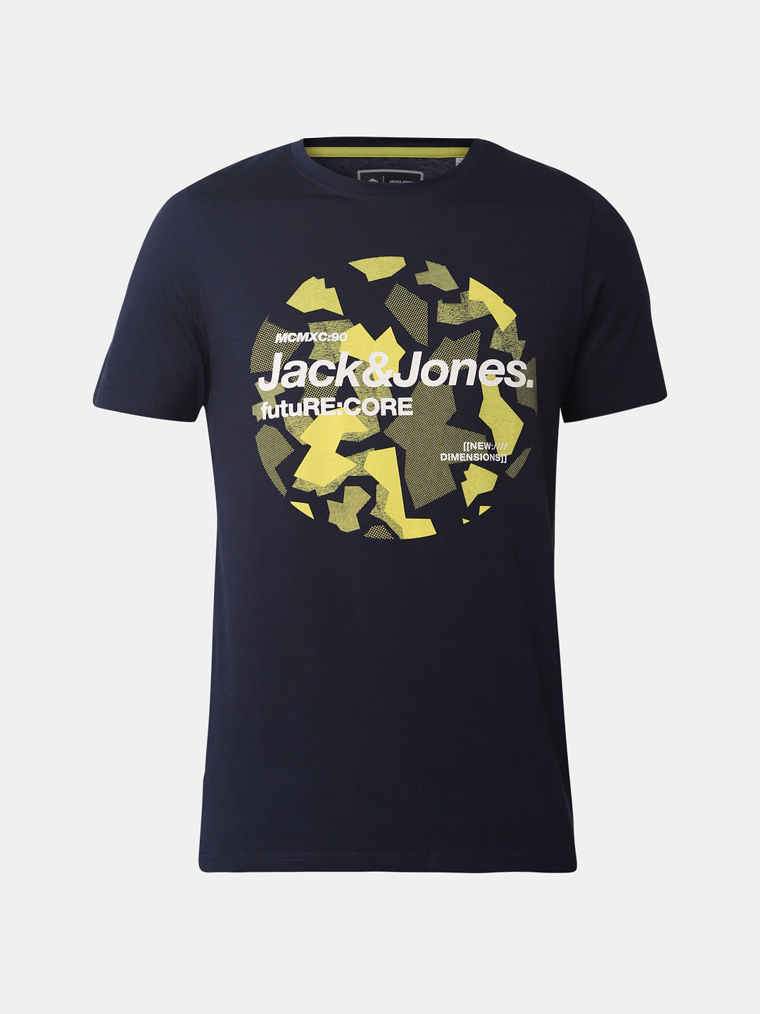 Blue Logo Print Crew Neck T-Shirt