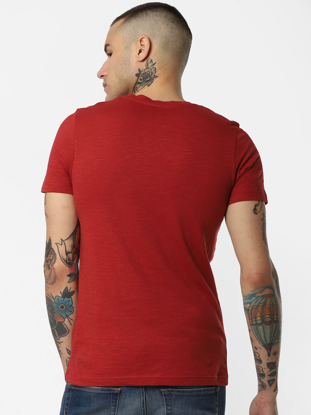 Red Graphic Print Crew Neck T-Shirt