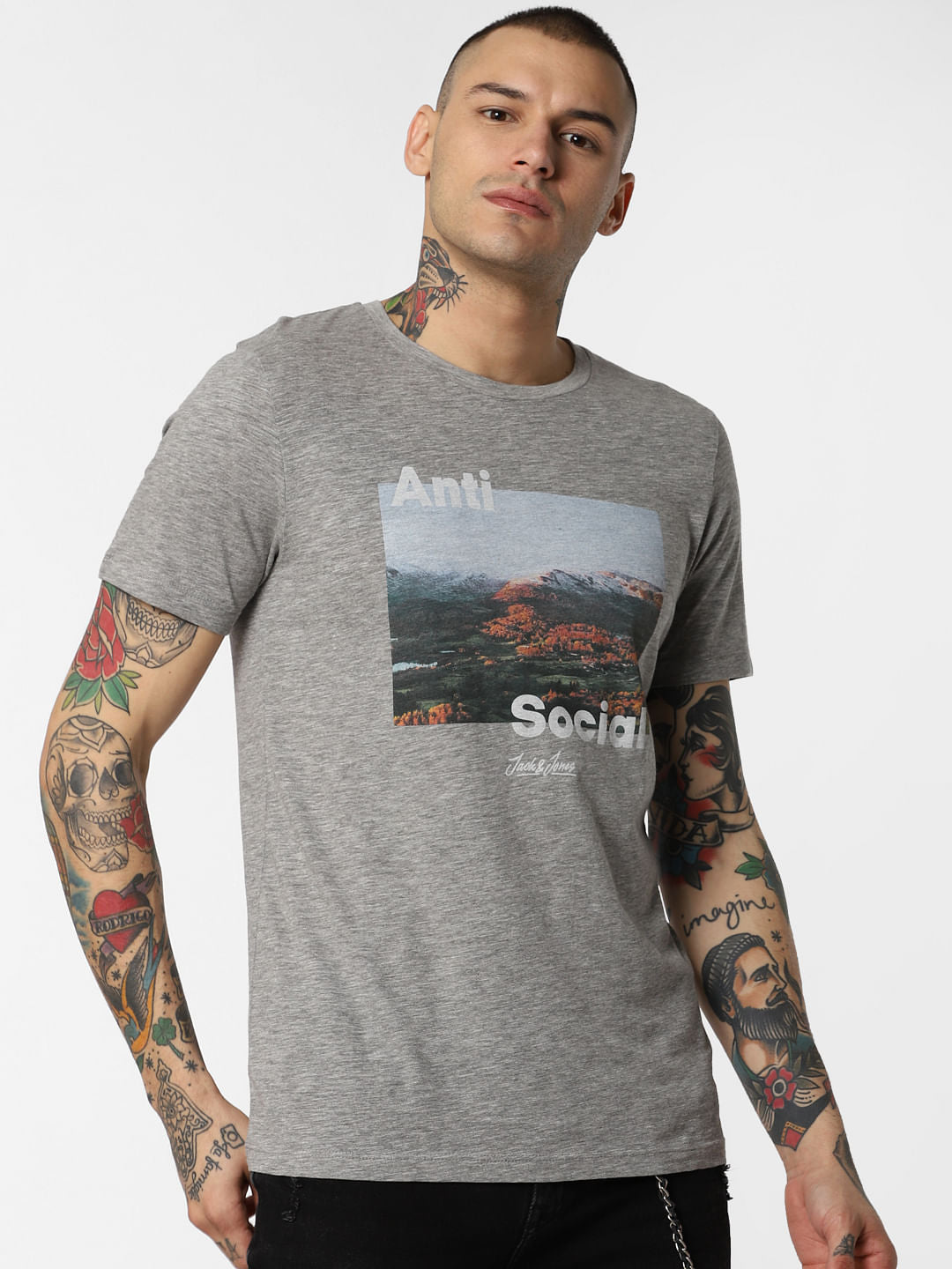 Anti Social Print Crew Neck T-Shirt