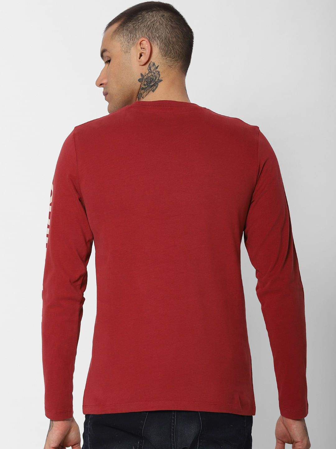 Red Logo Print Crew Neck T-Shirt