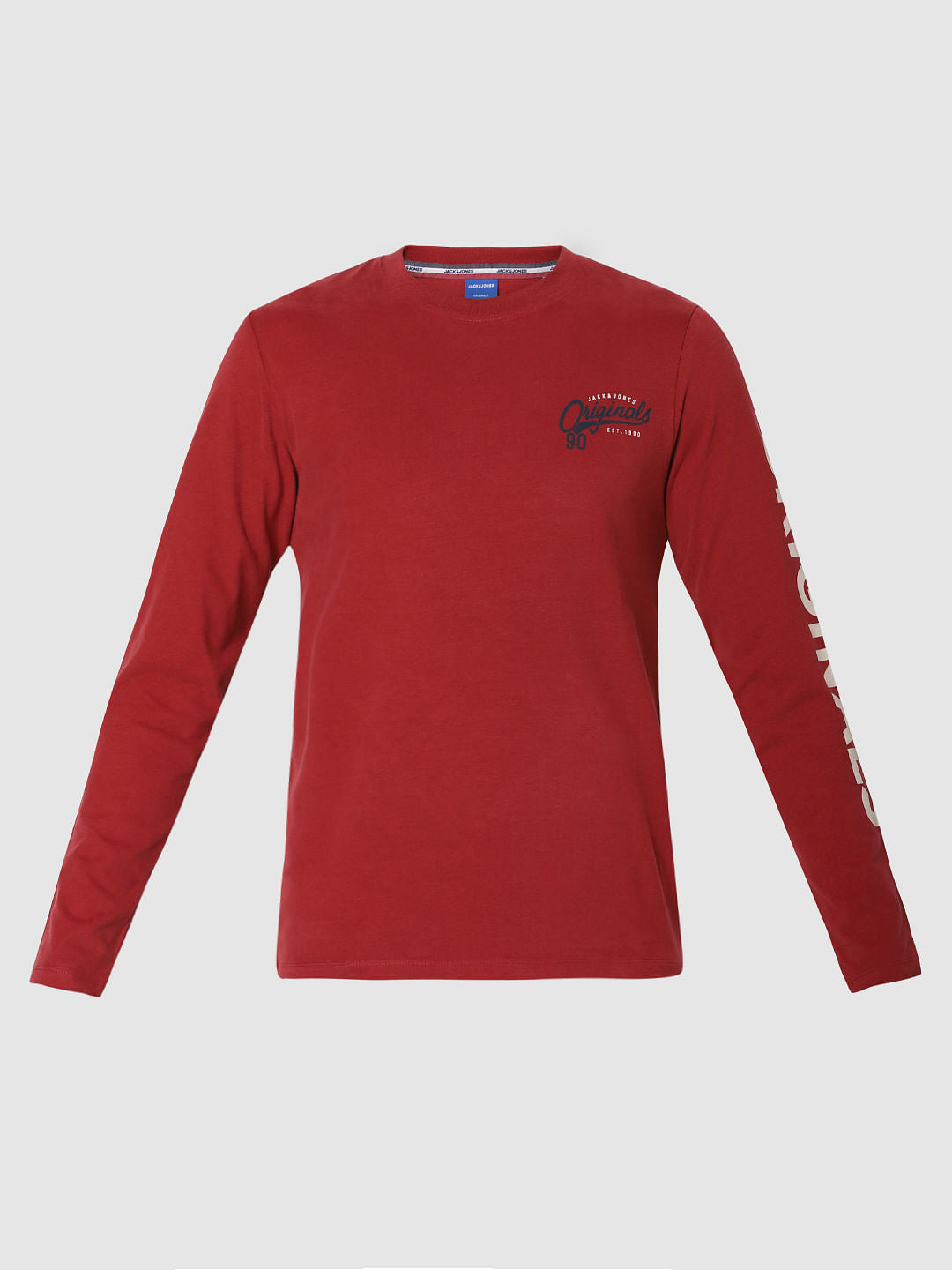 Red Logo Print Crew Neck T-Shirt