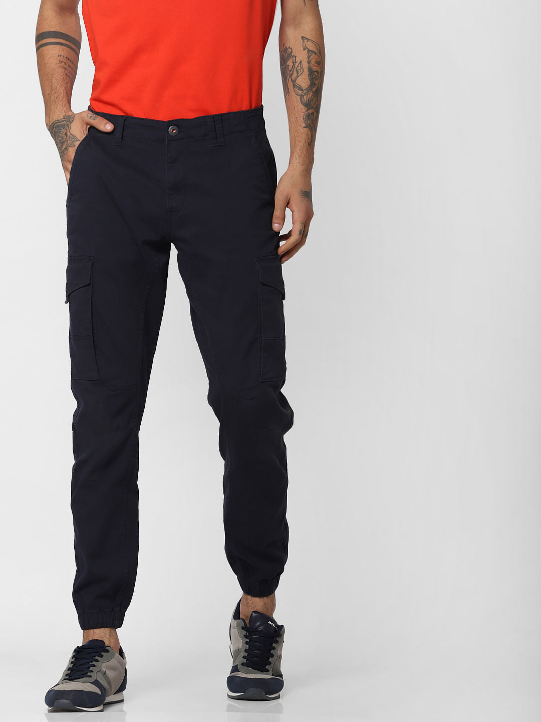 Navy Blue Anti Fit Cargo Pants