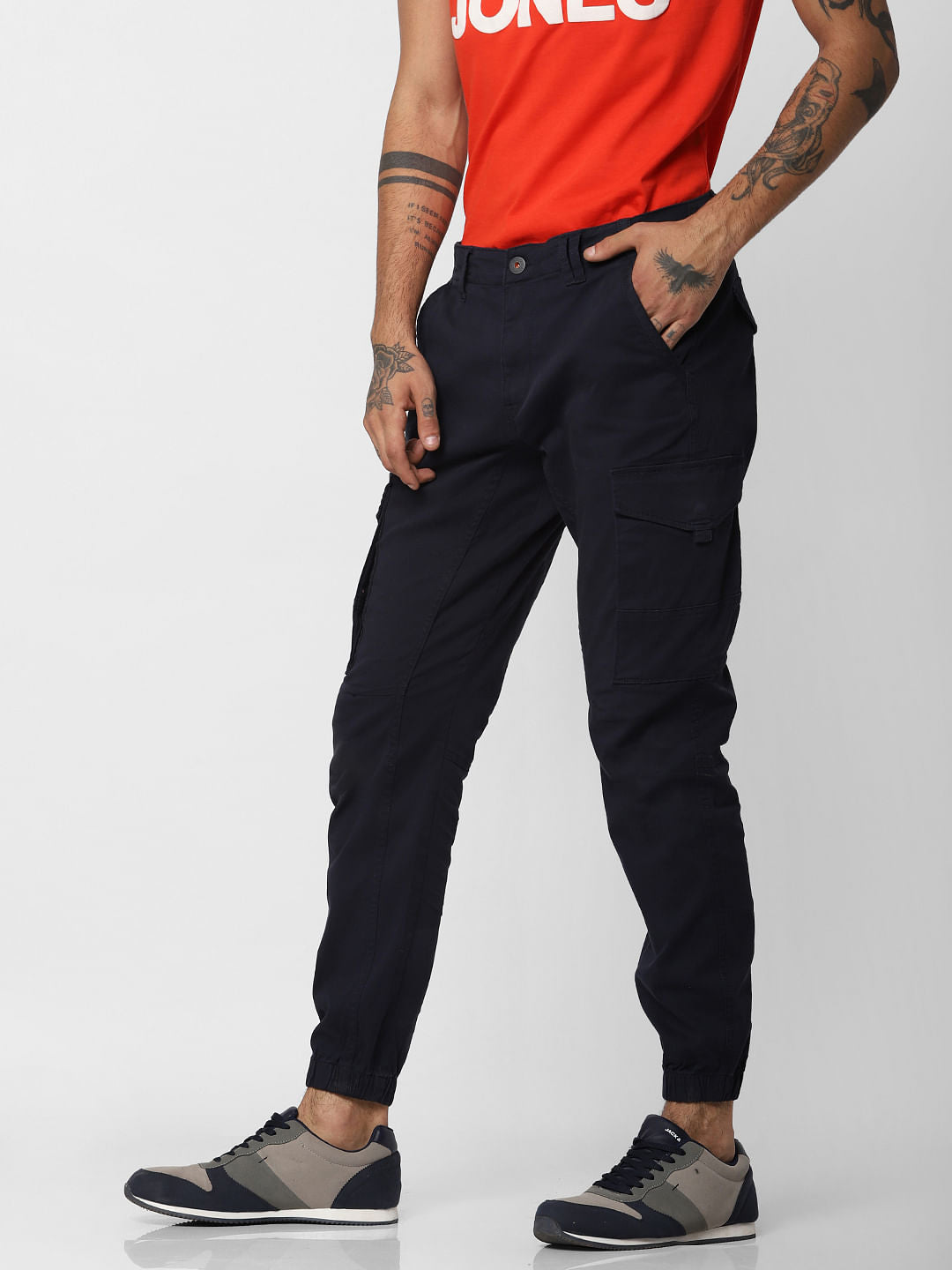 Navy Blue Anti Fit Cargo Pants