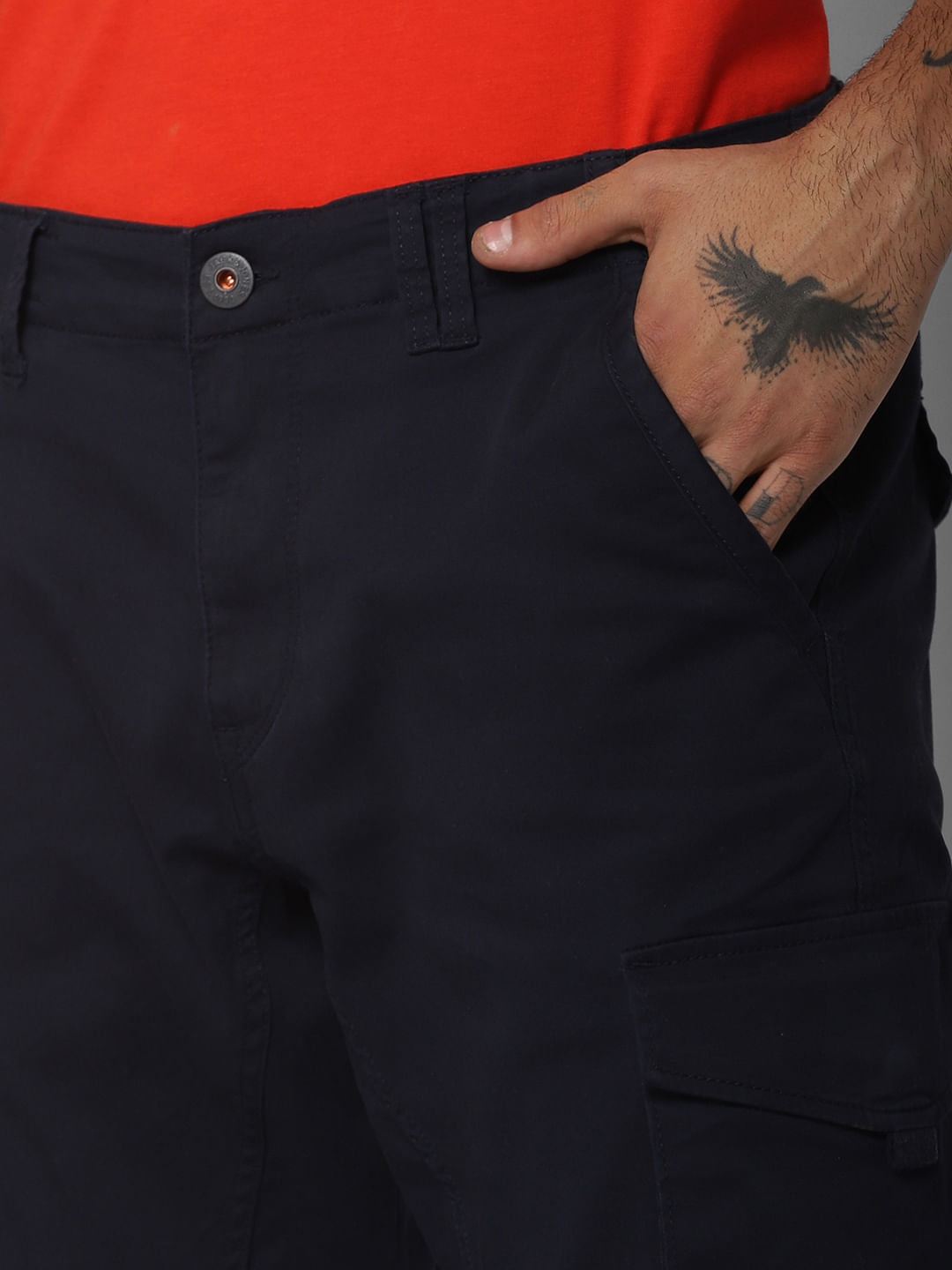 Navy Blue Anti Fit Cargo Pants