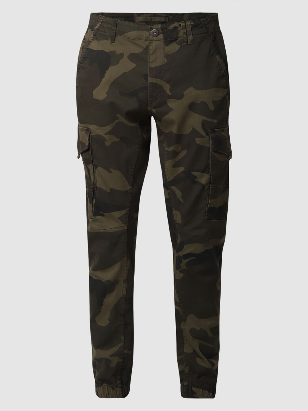 Green Camo Print Anti Fit Cargo Pants