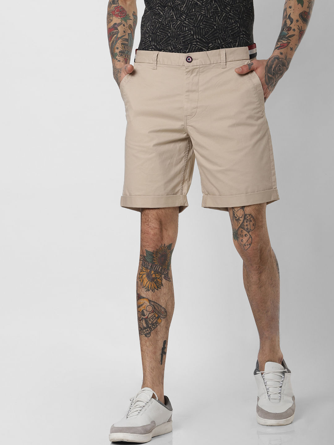 Beige Chino Shorts