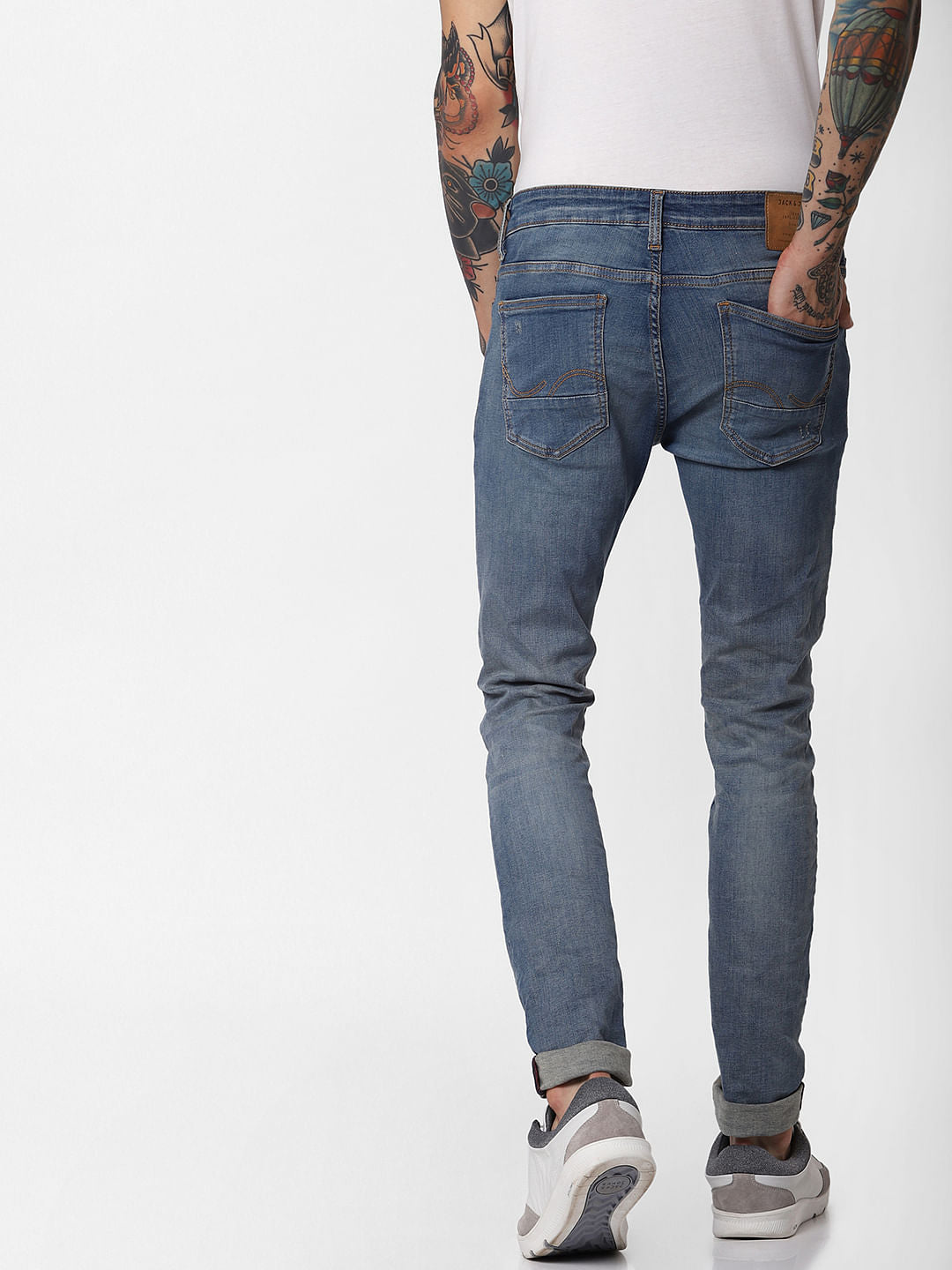 Blue Low Rise Ripped Liam Skinny Fit Jeans