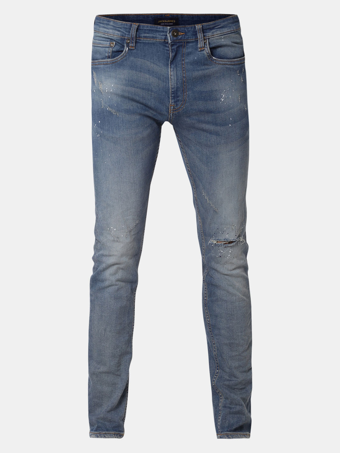 Blue Low Rise Ripped Liam Skinny Fit Jeans