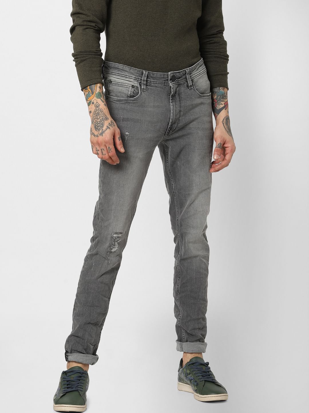 Grey Low Rise Ben Slim Fit Jeans