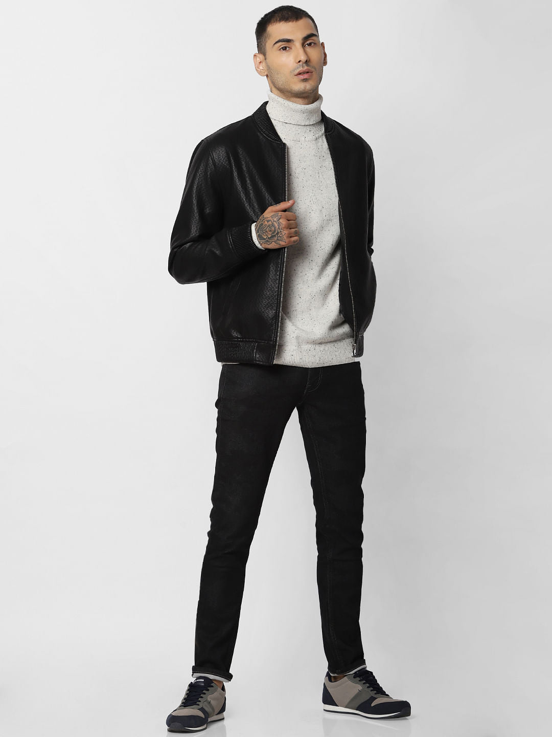Dark Grey Indigo Knit Ben Skinny Fit Jeans - 28/30