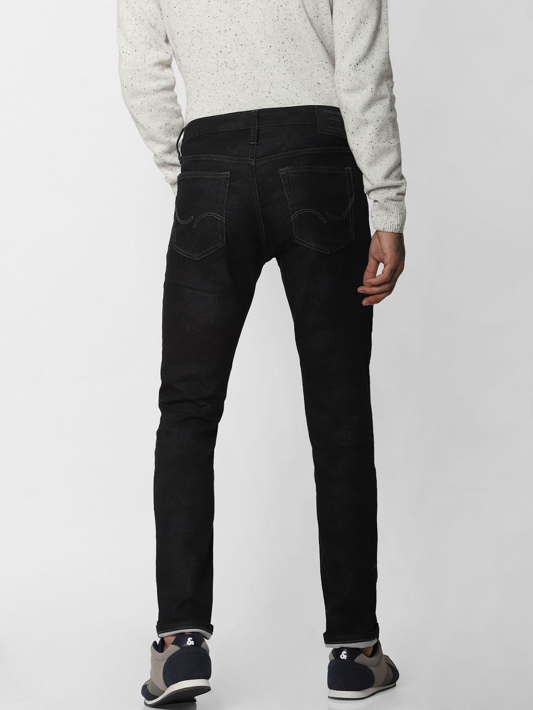 Dark Grey Indigo Knit Ben Skinny Fit Jeans